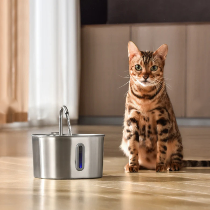 Fuente de Agua para Gatos — 2.2L Acero Inoxidable