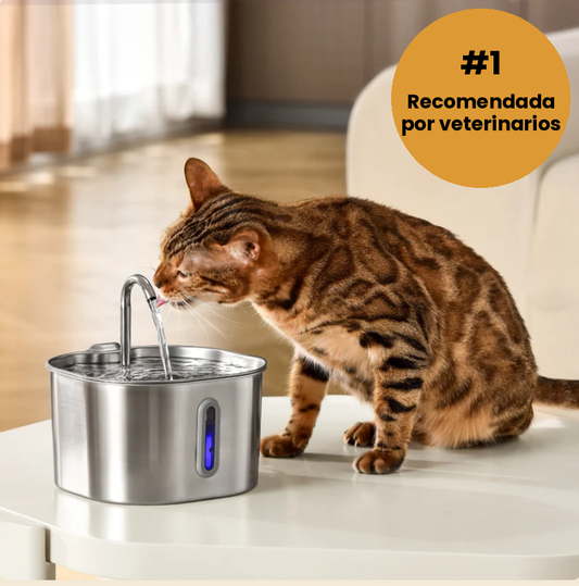Fuente de Agua para Gatos — 2.2L Acero Inoxidable